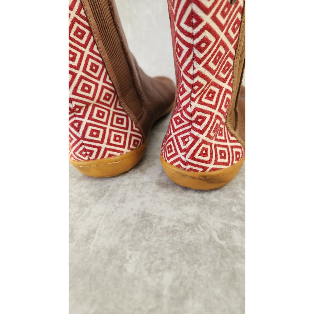 Vivobarefoot Fulham Boots Women 40 Brown Leather Barefoot Geometric Heel Boho - Picture 5 of 9